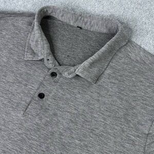 Lululemon Evolution Polo Shirt Mens Sz L Gray Performance Short Sleeve Golf READ